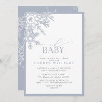 Oh Baby Blue Snowflake Watercolor Baby Shower
