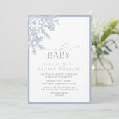 Oh Baby Blue Snowflake Watercolor Baby Shower (Standing Front)