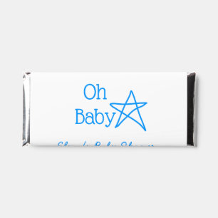 Oh baby blue star baby shower add name modern past hershey bar favors