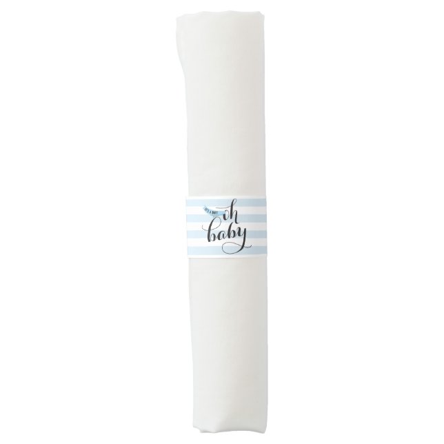 Oh Baby Blue Stripes Napkin Band (Front)