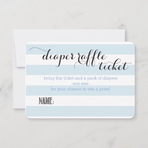 Oh Baby Blue Stripes Shower Diaper Raffle Ticket