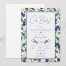 Oh Baby Blueberry Baby Shower Invitation