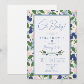 Oh Baby Blueberry Baby Shower Invitation