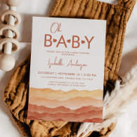 Oh Baby Boho Baby Shower Invitation