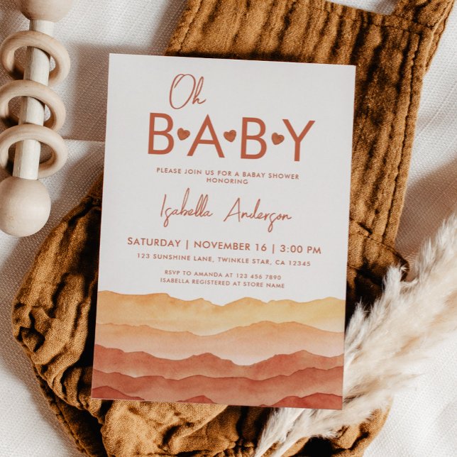 Oh Baby Boho Baby Shower Invitation (Creator Uploaded)