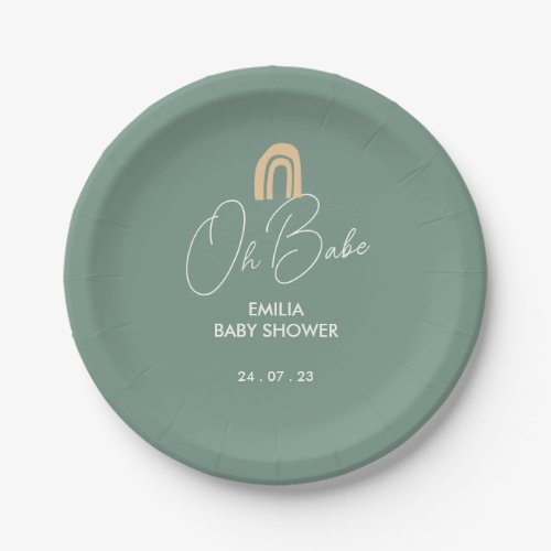 Oh Baby Boho Baby Shower Paper Plate
