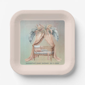 Oh Baby boho baby shower Paper Plates