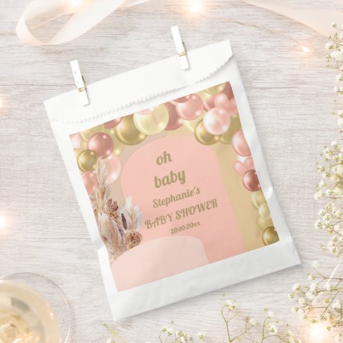 Oh baby boho balloon arch pampas baby shower   favor bag