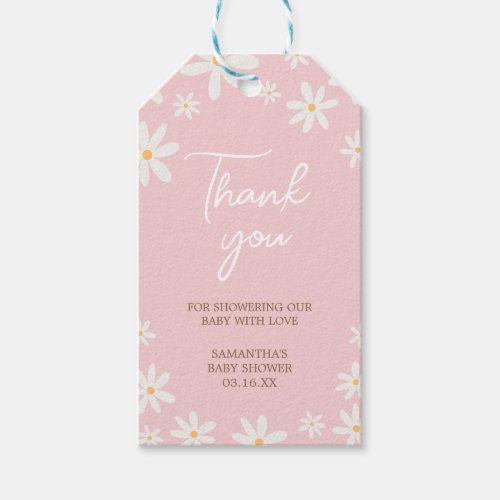 Oh Baby Boho Daisy Baby Shower Favor Tags