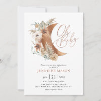 Oh Baby Boho Gender Neutral Baby Shower Invitation