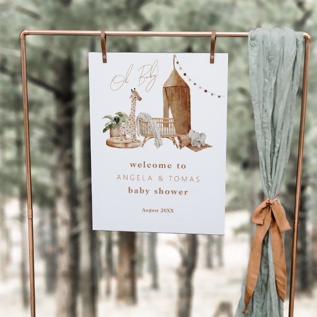 Oh Baby Boho Gender Neutral Baby Shower Welcome Foam Board (Creator Uploaded)