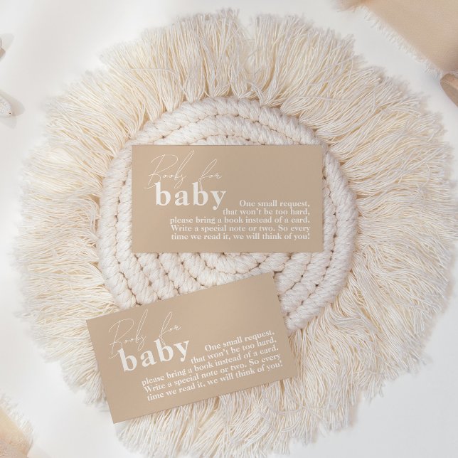 Oh Baby Boho Modern Simple Baby Shower book Enclosure Card (Creator Uploaded)
