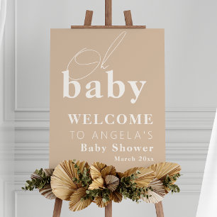 Oh Baby Boho Modern Simple Baby Shower Foam Board