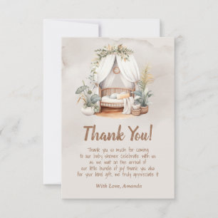 Oh Baby Boho Nursery nook Baby Shower Thank You Card