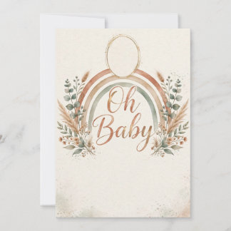 Oh Baby Boho Rainbow Baby Shower Invitation