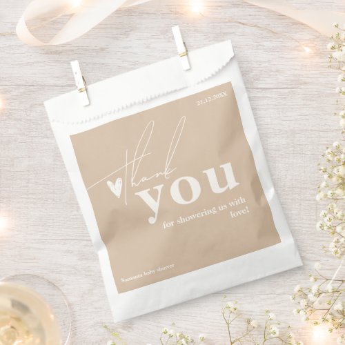 Oh Baby Boho Simple Heart Baby Shower  Favor Bag