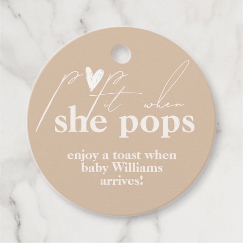 Oh Baby Boho Simple Heart Baby Shower pops Favor Tags