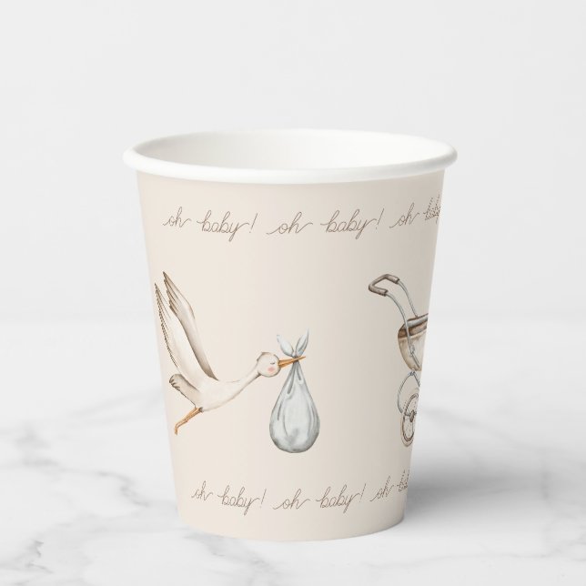 Oh Baby Boho Watercolor  Paper Cups (Front)