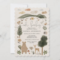 Oh Baby Boho Woodland Baby Shower Invitation Card