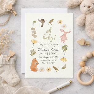 Oh Baby Boho Woodland Citrus Yellow baby shower Invitation