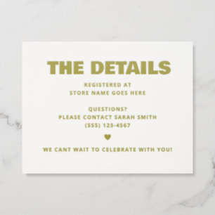 Oh Baby Bow Gender Neutral Baby Shower Details Letterpress Enclosure Card