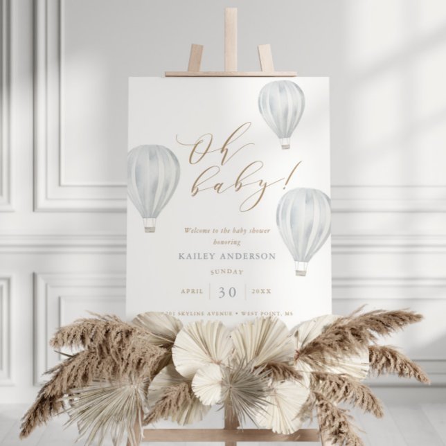 Oh Baby – Boy Baby Shower Hot Air Balloon Foam Board (Creator Uploaded)