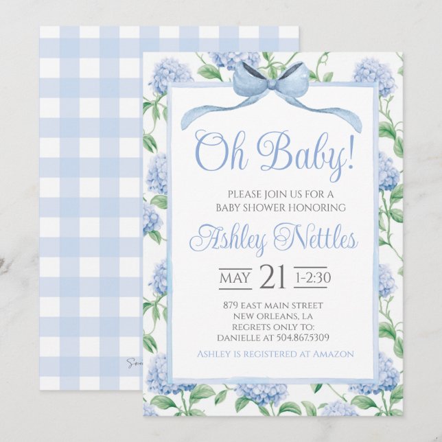 Oh Baby! Boy Baby Shower Invitation (Front/Back)