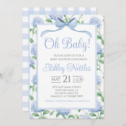 Oh Baby Boy Baby Shower Invitation