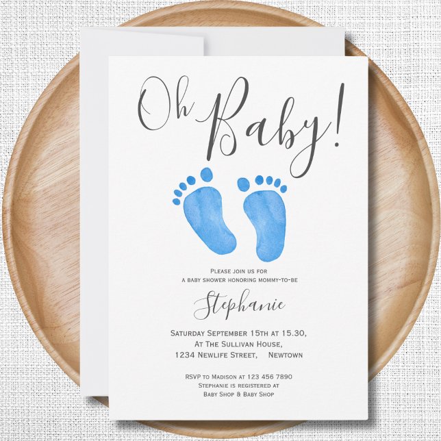Oh Baby Boy Baby Shower Invitation (Creator Uploaded)
