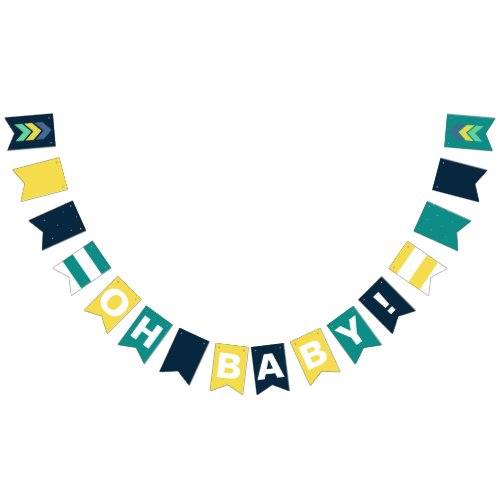 Oh Baby Boy Baby Shower Nautical Bunting Flags