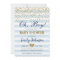 Oh Baby Boy Blue Gold Baby Shower Invitation