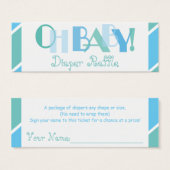 Oh Baby Boy Blue Modern Diaper Raffle (Front & Back)