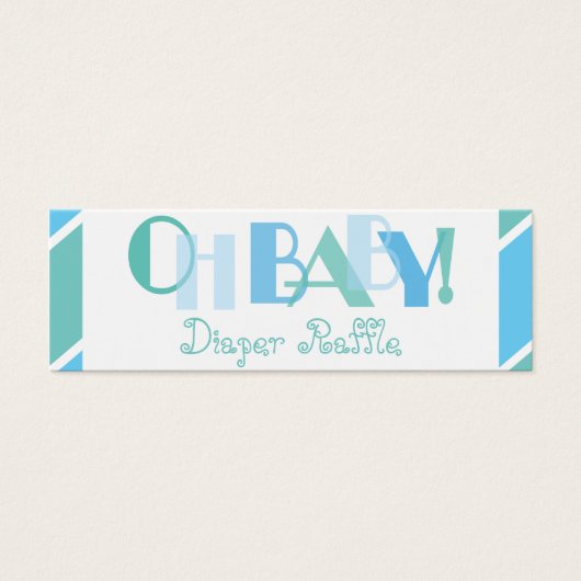 Oh Baby Boy Blue Modern Diaper Raffle (Front)