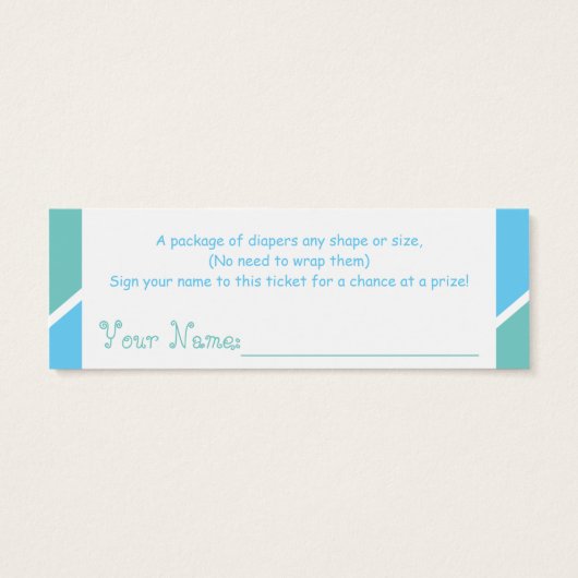 Oh Baby Boy Blue Modern Diaper Raffle (Back)