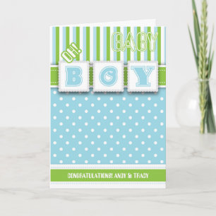 Oh! Baby Boy Congratulations Greeting Card