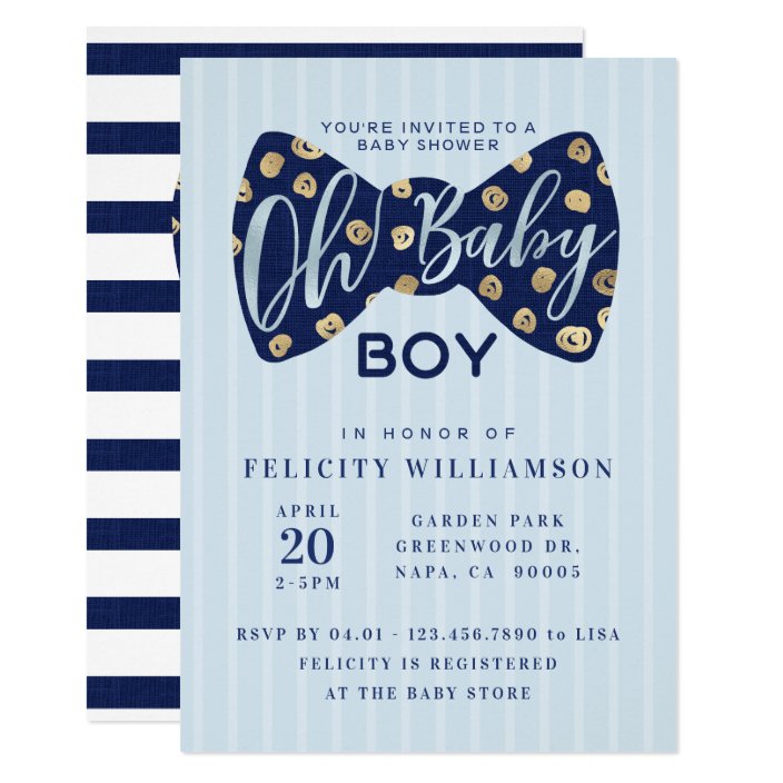 bow tie baby shower invitations