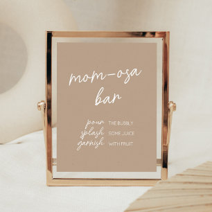 Oh Baby Brown Minimalist Mom Osa Bar Poster