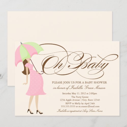 5 x 7 Oh Baby | Baby Shower Invite