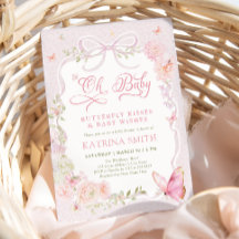 Oh Baby Butterfly Kisses Pink Baby Shower