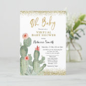 Oh Baby Cactus Virtual Baby Shower Invitation (Standing Front)