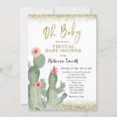Oh Baby Cactus Virtual Baby Shower Invitation (Front)