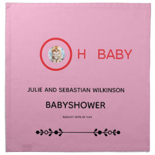 Oh Baby Cat Image Baby Shower Cloth Napkin