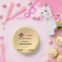 Oh Baby Cat Image Baby Shower Ecru