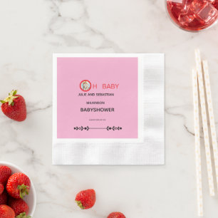Oh Baby Cat Image Baby Shower Napkins