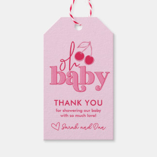 "Oh Baby" Cherry on Top Thank You Gift Tag