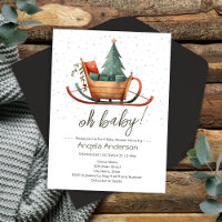 Oh Baby Christmas Sled Baby Shower