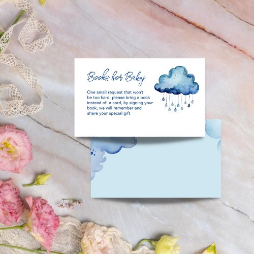Oh Baby cloud baby shower books request Enclosure Card