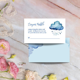 Oh Baby cloud baby shower diaper raffle Enclosure Card
