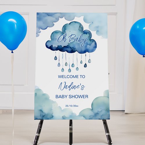 Oh Baby cloud baby shower welcome sign