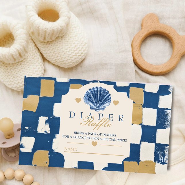 Oh Baby Coastal Seashell Diaper Raffle Enclosure Card (Creator Uploaded)